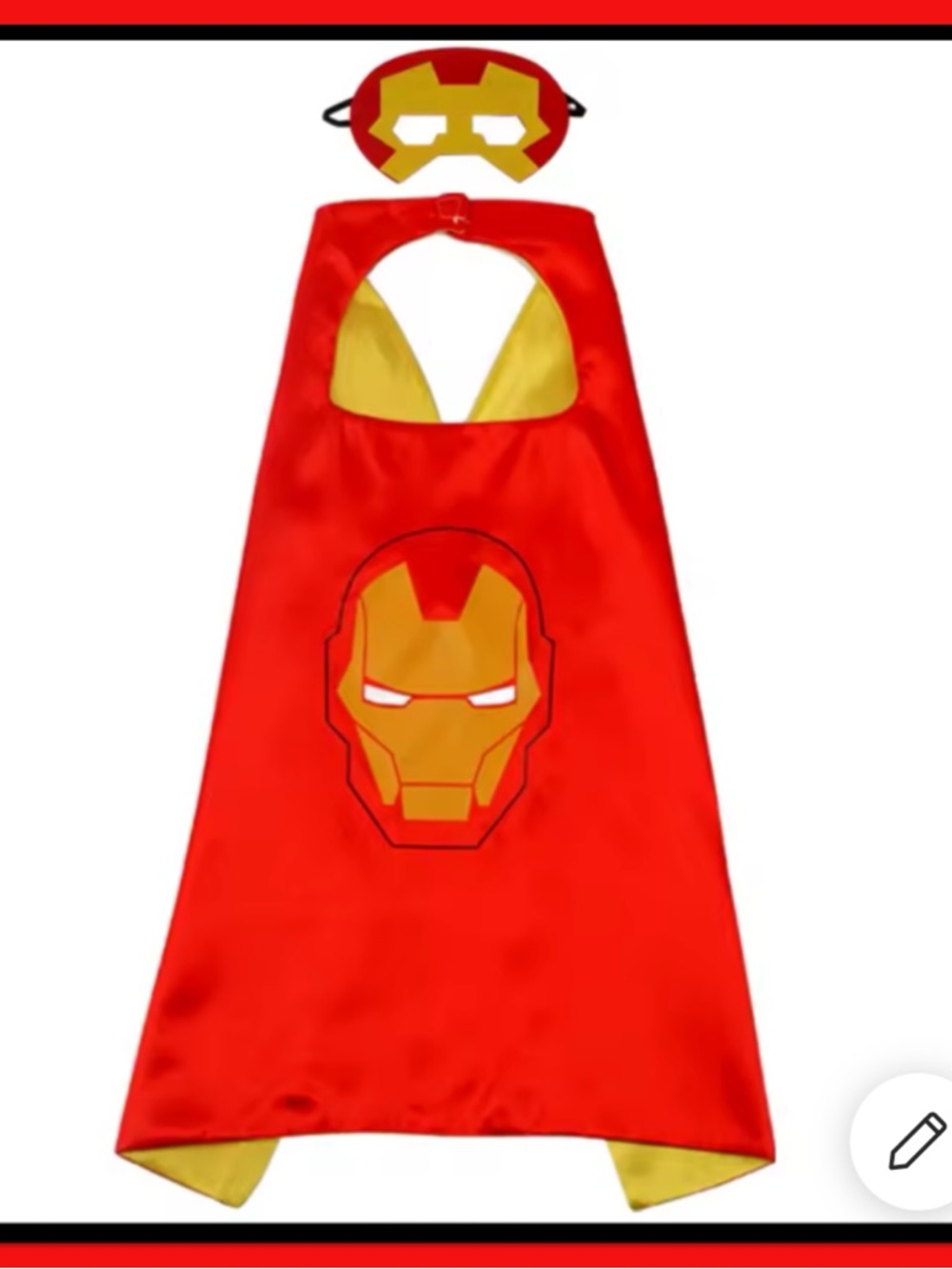 Red and Gold Superhero Kids Cape & Mask Set